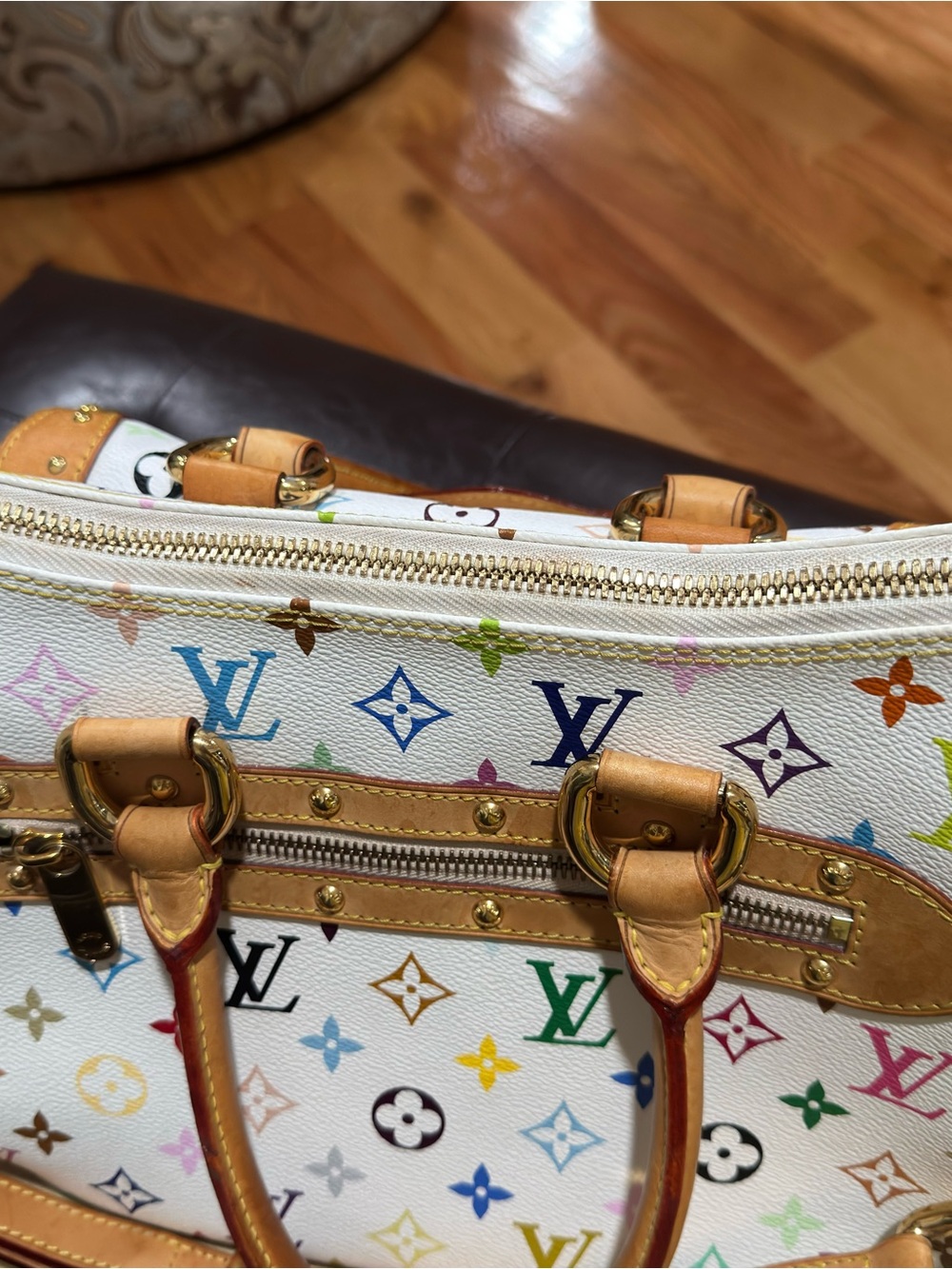 LOUIS VUITTON Takashi Murakami X Louis Vuitton White Monogram Multicolore Rita - Picture 10 of 15
